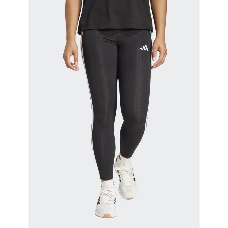 Legging de sport 3s logo brodé noir et blanc femme - Adidas