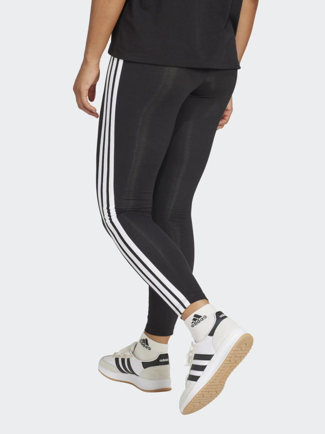 Legging de sport 3s logo brodé noir et blanc femme - Adidas