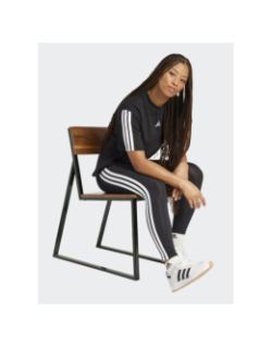 Legging de sport 3s logo brodé noir et blanc femme - Adidas