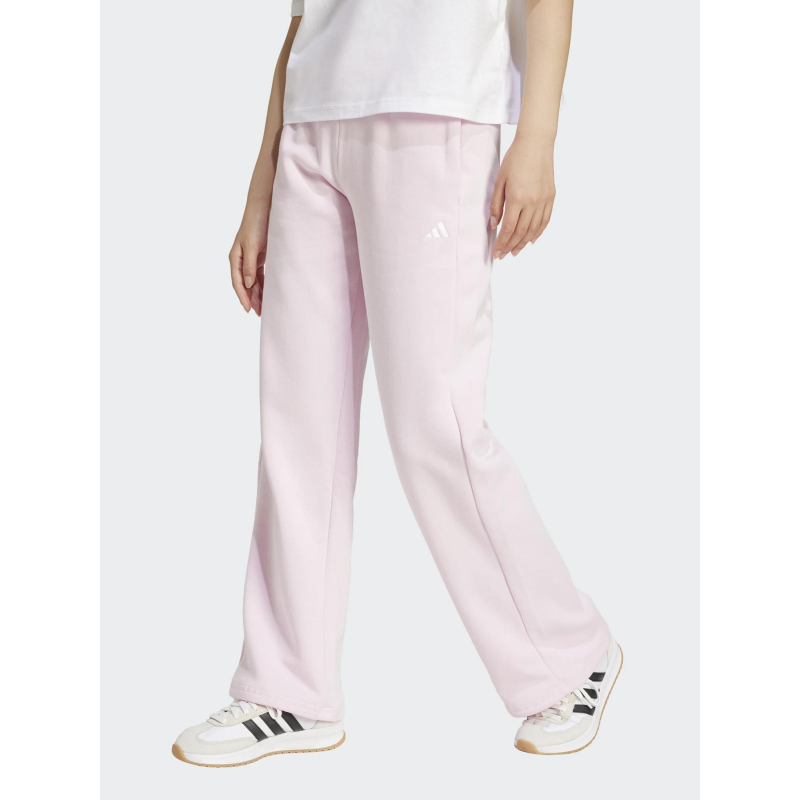 Pantalon jogging logo 3 bande brodé rose femme - Adidas