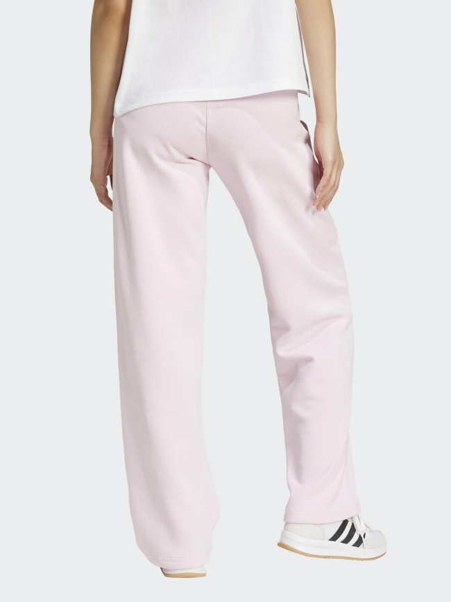 Pantalon jogging logo 3 bande brodé rose femme - Adidas