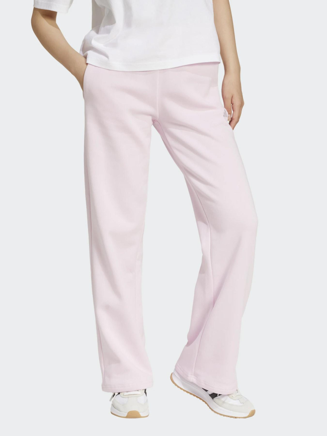 Pantalon jogging logo 3 bande brodé rose femme - Adidas