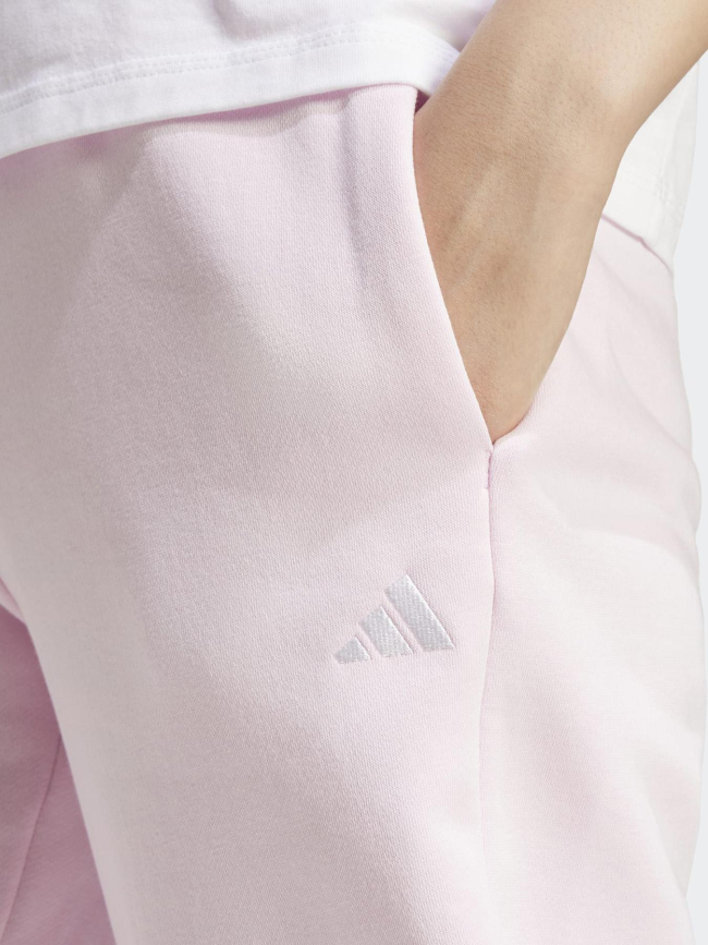 Pantalon jogging logo 3 bande brodé rose femme - Adidas