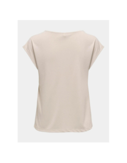 T-shirt regular col v free life beige femme - Only