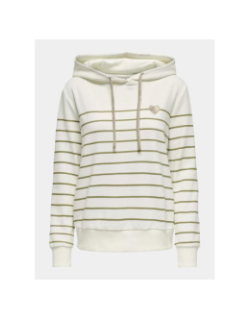 Sweat à capuche rayé adelle blanc kaki femme - Only