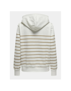 Sweat à capuche rayé adelle blanc kaki femme - Only