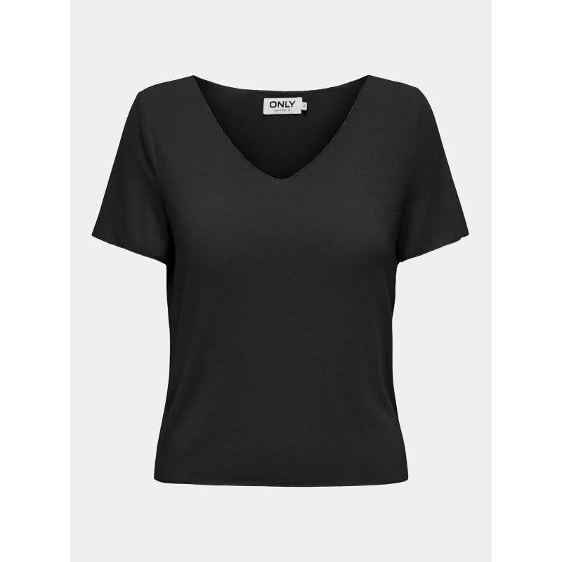 T-shirt col v hanna noir femme - Only
