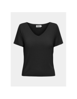 T-shirt col v hanna noir femme - Only