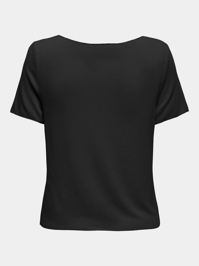 T-shirt col v hanna noir femme - Only