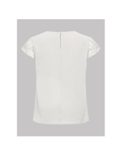 T-shirt manches dentelle elva blanc femme - Only