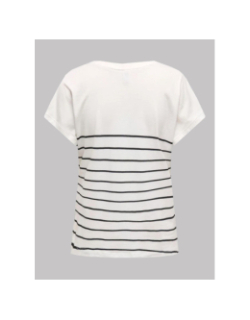 T-shirt rayé emily coeur blanc noir femme - Only