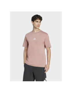T-shirt à manches courtes logo brodé rose homme - Adidas