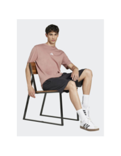 T-shirt à manches courtes logo brodé rose homme - Adidas