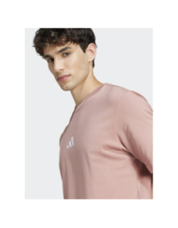 T-shirt à manches courtes logo brodé rose homme - Adidas