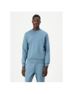 Sweat à col rond petit logo bleu homme - Lacoste