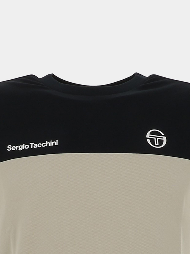 T-shirt mc prave beige et noir homme - Sergio Tacchini