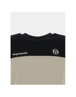 T-shirt mc prave beige et noir homme - Sergio Tacchini