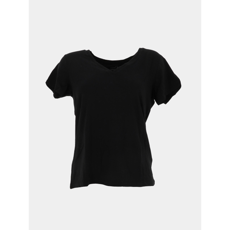T-shirt à manches courtes et col v t-mia noir femme - Teddy Smith