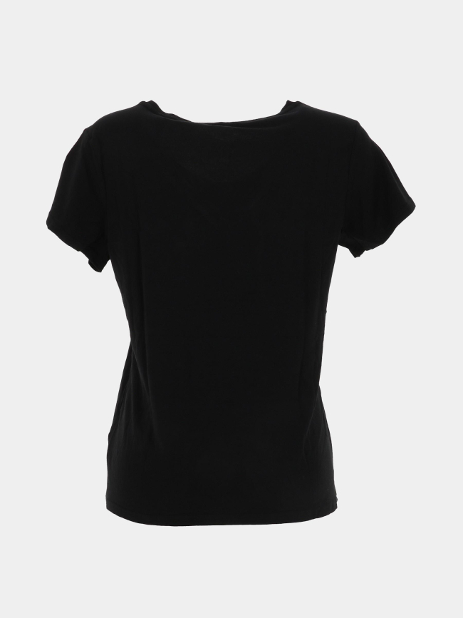 T-shirt à manches courtes et col v t-mia noir femme - Teddy Smith