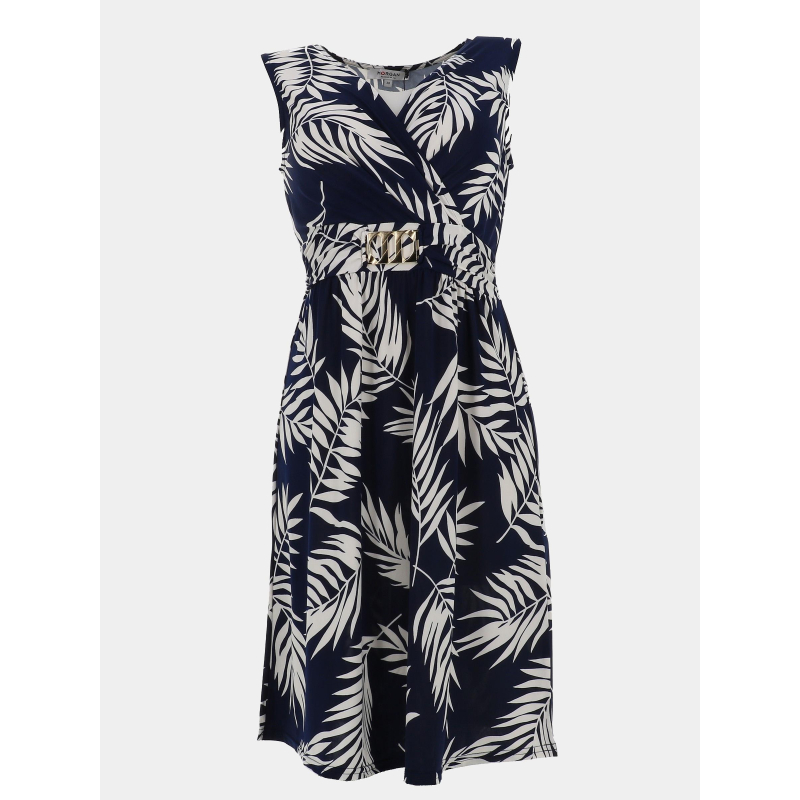 Robe col v floria bleu marine femme - Morgan