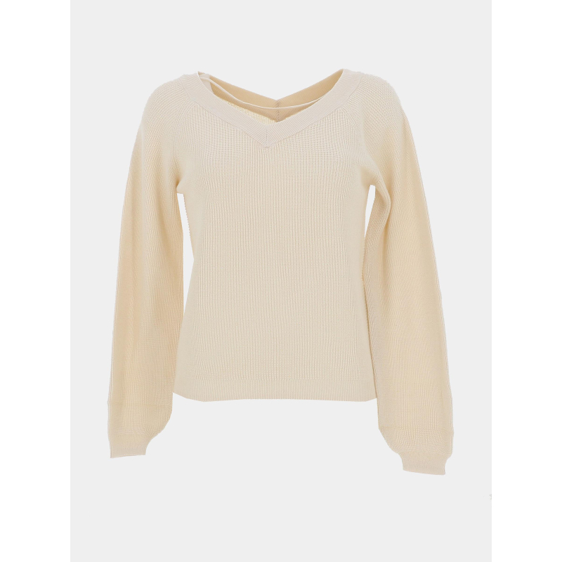 Pull double col v newlexsun beige femme - Vero Moda