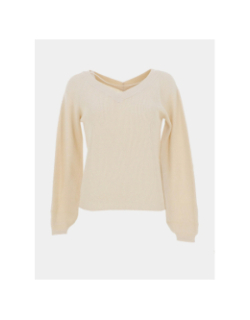 Pull double col v newlexsun beige femme - Vero Moda
