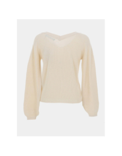 Pull double col v newlexsun beige femme - Vero Moda