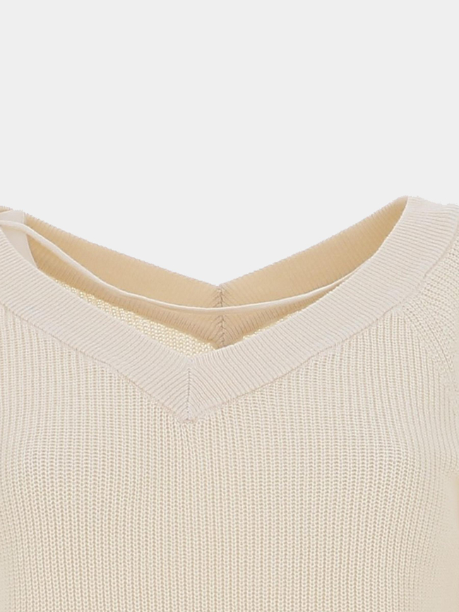 Pull double col v newlexsun beige femme - Vero Moda