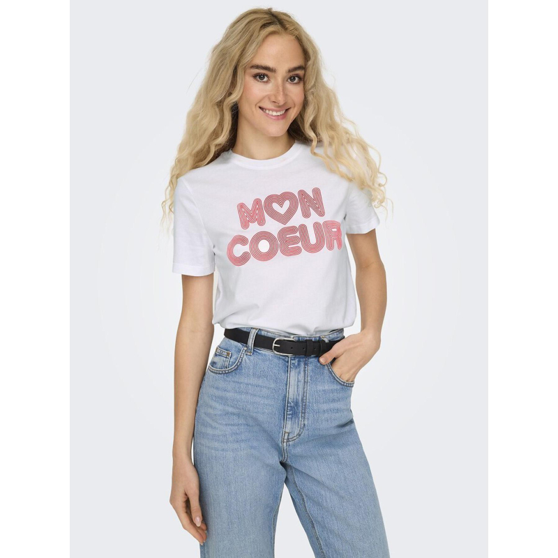 T-shirt à manches courtes onlariya life blanc femme - Only