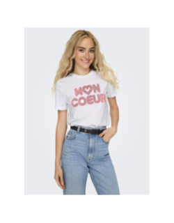 T-shirt à manches courtes onlariya life blanc femme - Only