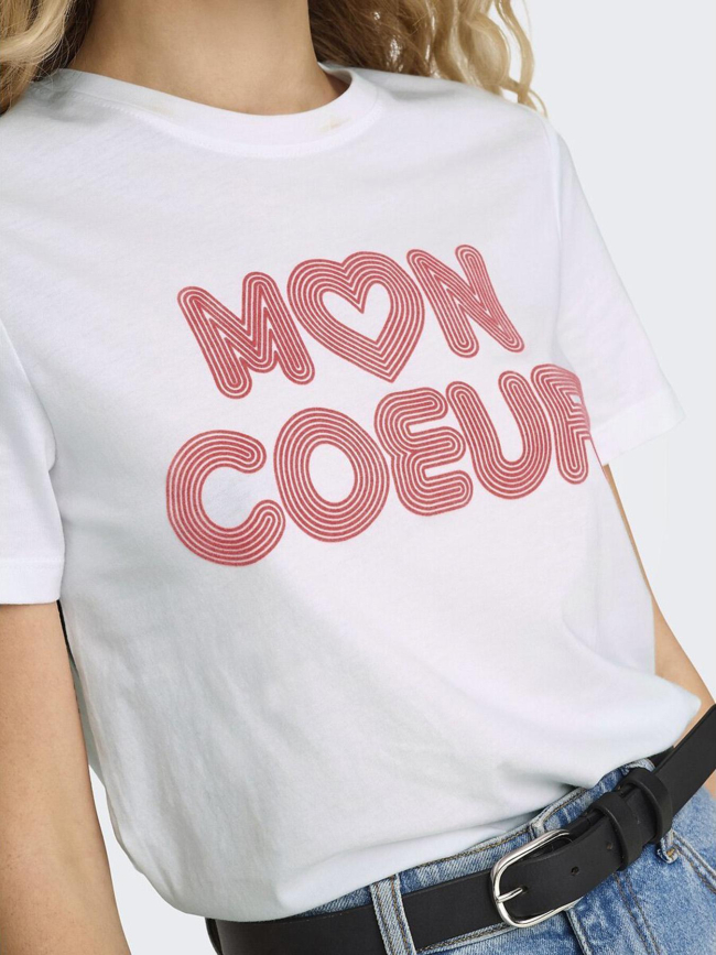 T-shirt à manches courtes onlariya life blanc femme - Only