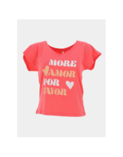 T-shirt anna amor rose corail femme - Only