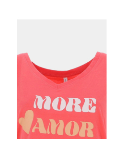 T-shirt anna amor rose corail femme - Only