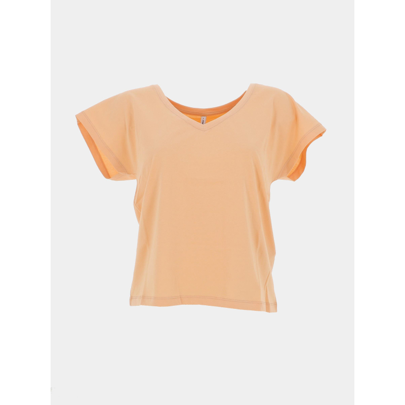 T-shirt regular col v winnie orange femme - Only