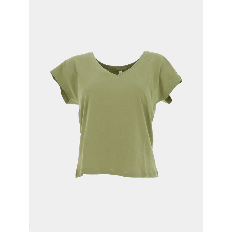 T-shirt regular col v winnie vert femme - Only