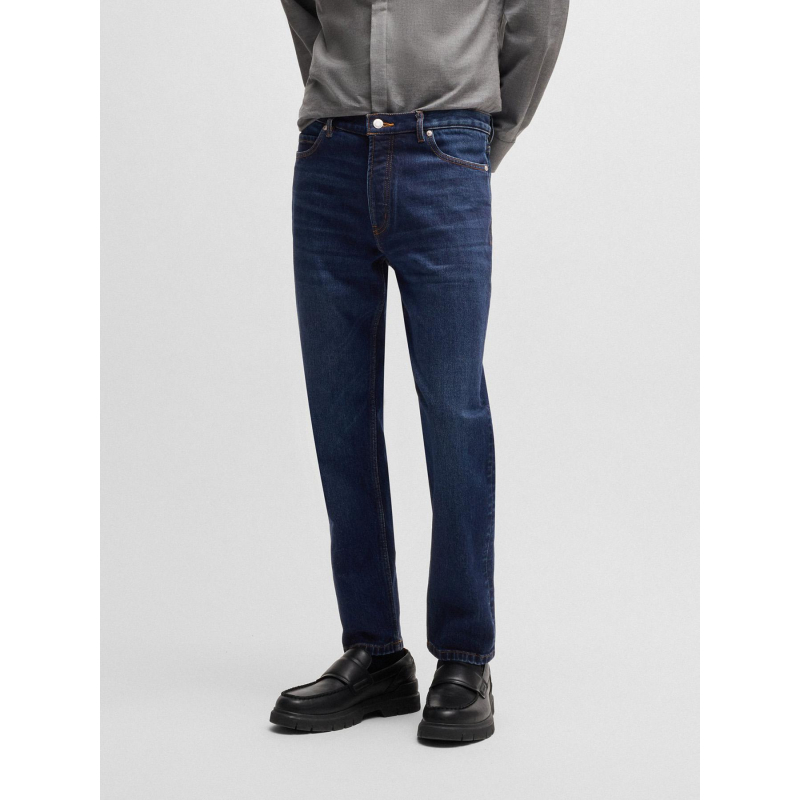 Jean tapered en denim stretch 634 bleu foncé homme - Hugo