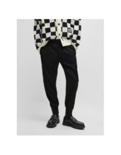 Pantalon slim fit en gabardine stretch noir homme - Hugo
