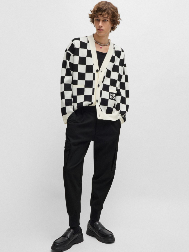 Pantalon slim fit en gabardine stretch noir homme - Hugo