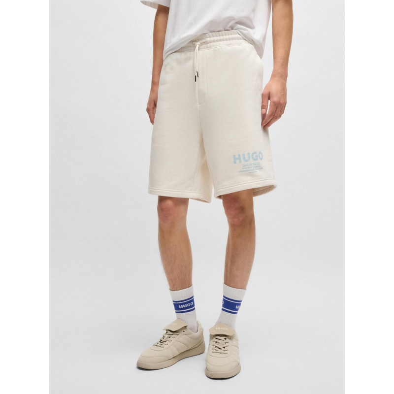 Short en molleton de coton nomario beige homme - Hugo