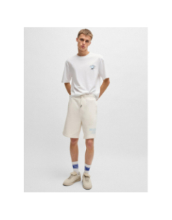 Short en molleton de coton nomario beige homme - Hugo