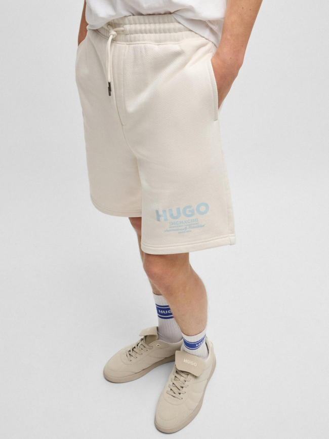 Short en molleton de coton nomario beige homme - Hugo