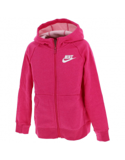 Sweat à capuche fullzip rose fille - Nike