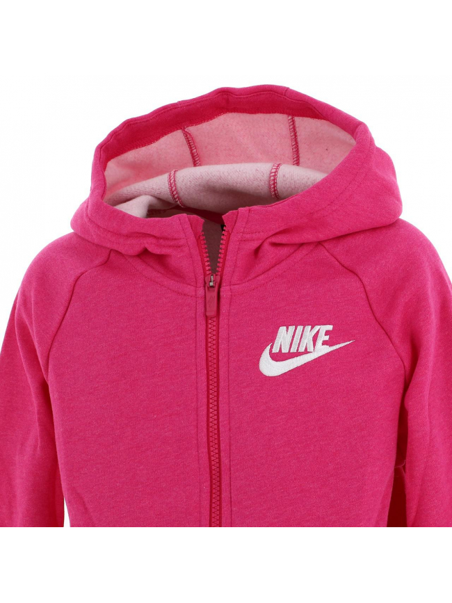 Sweat à capuche fullzip rose fille - Nike