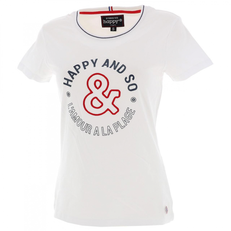 T-shirt l'amour à la plage blanc femme - Happy & So