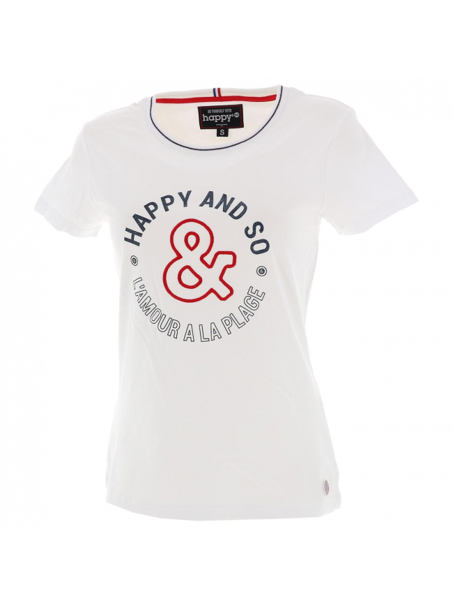 T-shirt l'amour à la plage blanc femme - Happy & So