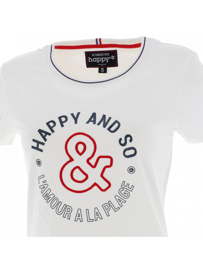 T-shirt l'amour à la plage blanc femme - Happy & So