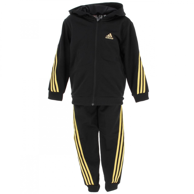 Survêtement veste pant noir/or enfant - Adidas