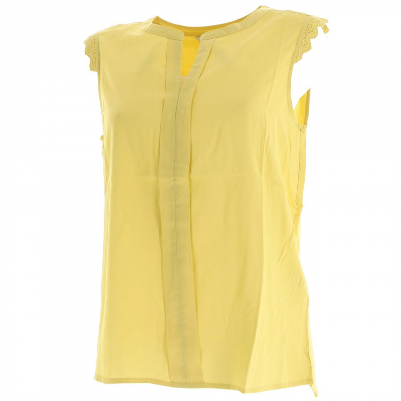 T-shirt sans manche kimmi jaune femme - Only