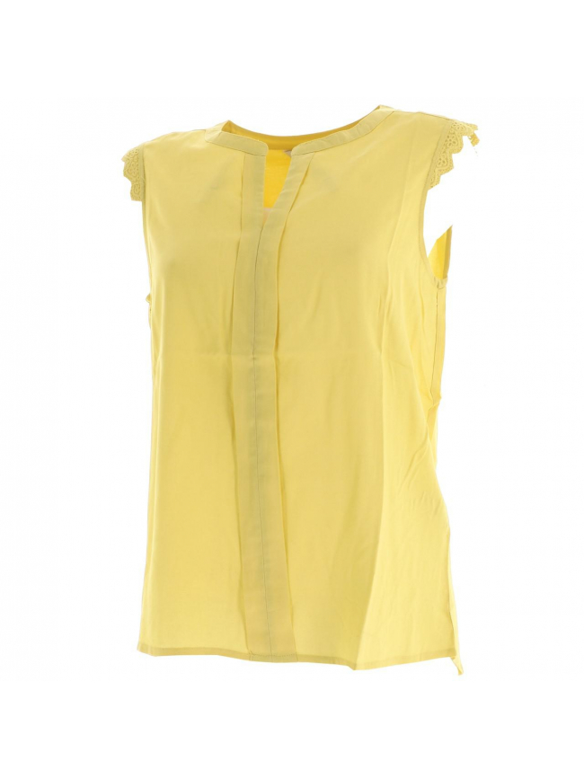 T-shirt sans manche kimmi jaune femme - Only