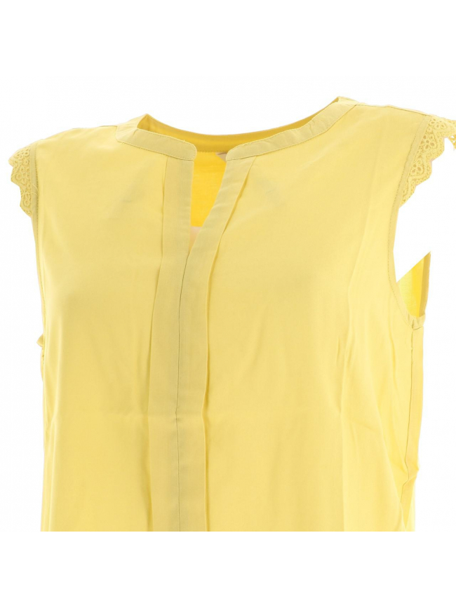 T-shirt sans manche kimmi jaune femme - Only